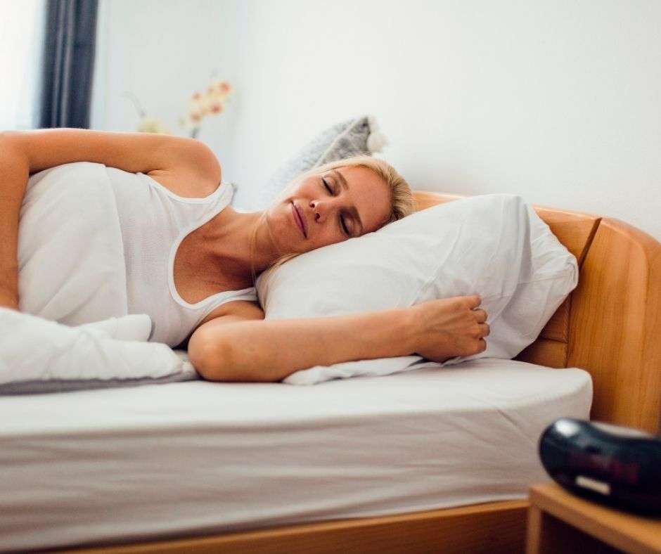 woman sleeping in bed
